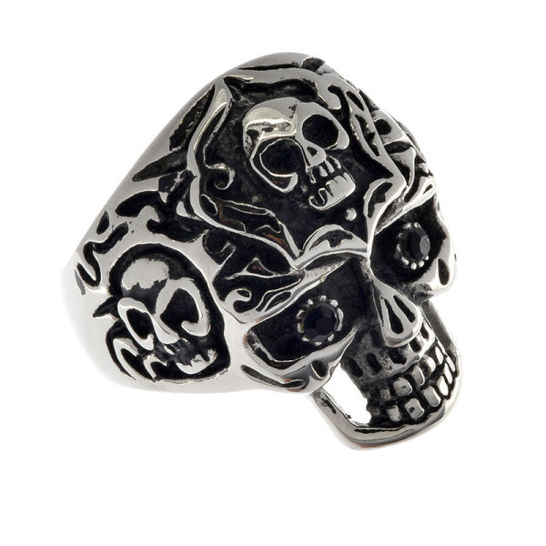 Stainless steel ring skull