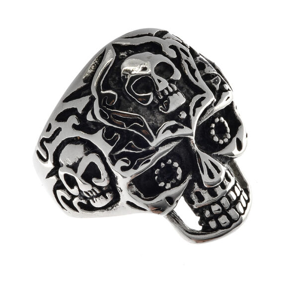 Edelstahlring Totenkopf ohne - 63 (20,1 Ø) 10,3 US