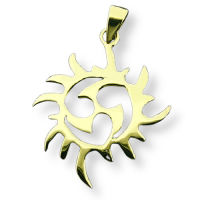 Bronze pendant "Triskele with sun"