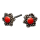 Silberohrstecker "Flower" mit roten Stein