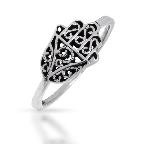 925 Sterling Silberring - Hand der Fatima 58.5 (18,6 Ø) 8,5 US