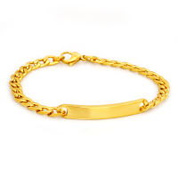 Edelstahlarmband mit Gravurplatte  PVD Gold