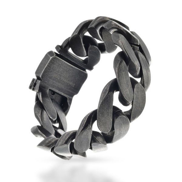 Edelstahl Panzerarmband schwarz