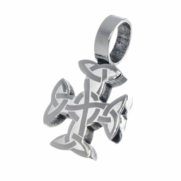Edelstahlanhänger - Kreuz aus Keltischem Knoten