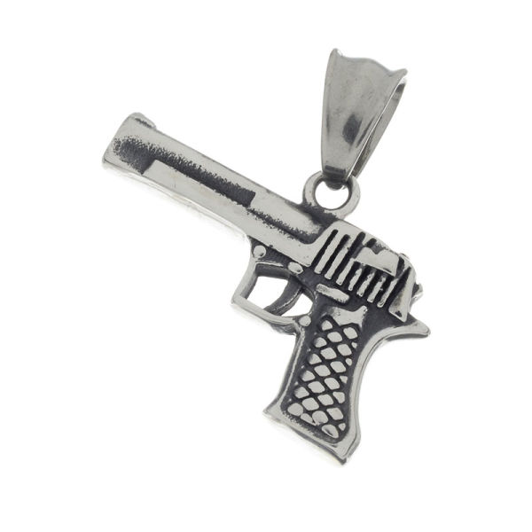 Stainless steel pendant - pistol small caliber