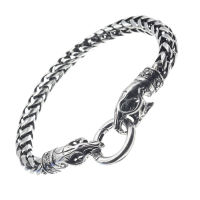 Edelstahlarmband mit "Skelettierten Schlangenkopf Clipring KAA" 21 cm