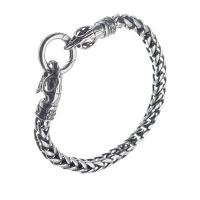 Edelstahlarmband mit "Skelettierten Schlangenkopf Clipring KAA" 21 cm