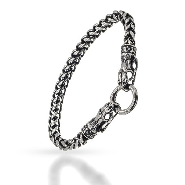 Edelstahlarmband mit Clipring "Fenris" 21cm