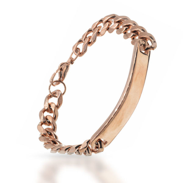 Edelstahlarmband mit Gravurplatte PVD-Rosegold
