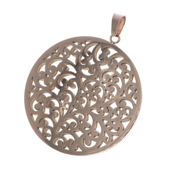 Stainless Steel Pendant - Flower of Life 43mm-PVD-Roségold