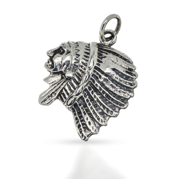925 Sterling Silberanhänger - Indianer Kopf -  6,5 Gramm
