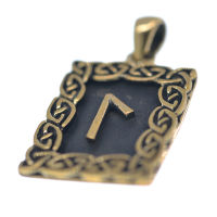 Bronzeanhänger Rune L - Laguz