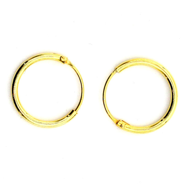 925 Sterling Silber Creole vergoldet 12mm 1,2mm