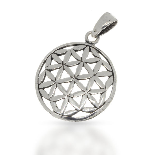925 Sterling Silberanhänger - Blume des Lebens - 17mm x 3mm Stärke