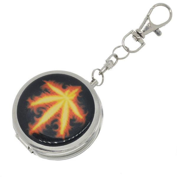 Taschenaschenbecher Hanfblatt Feuer