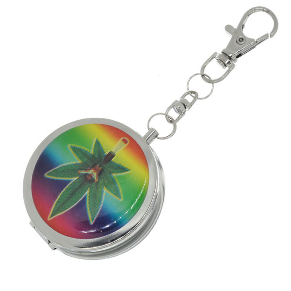 Taschenaschenbecher Hanfblatt Bunt