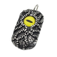 Edelstahlanhänger - Dogtag mit Farbigen Auge