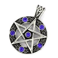 Edelstahlanhänger - Pentagramm mit Steinen
