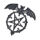 Stainless Steel Pendant – Bat above Open Pentagram