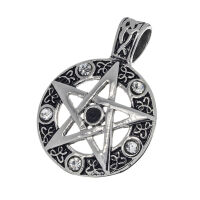 Stainless Steel Pendant – Pentagram with Cubic...