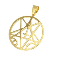 Stainless Steel Pendant – Pentagram with Cross and...