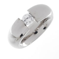 Edelstahlring/Spannring Cubik Zirkonia