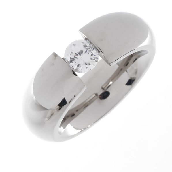 Edelstahlring/Spannring Cubik Zirkonia 60 (19,1 Ø) 9,1 US