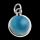 925 Sterling Silberanhänger - Kugel "blau"...