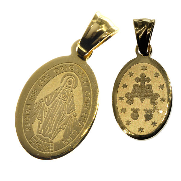 Edelstahlanhänger - Marienbildnis Gold