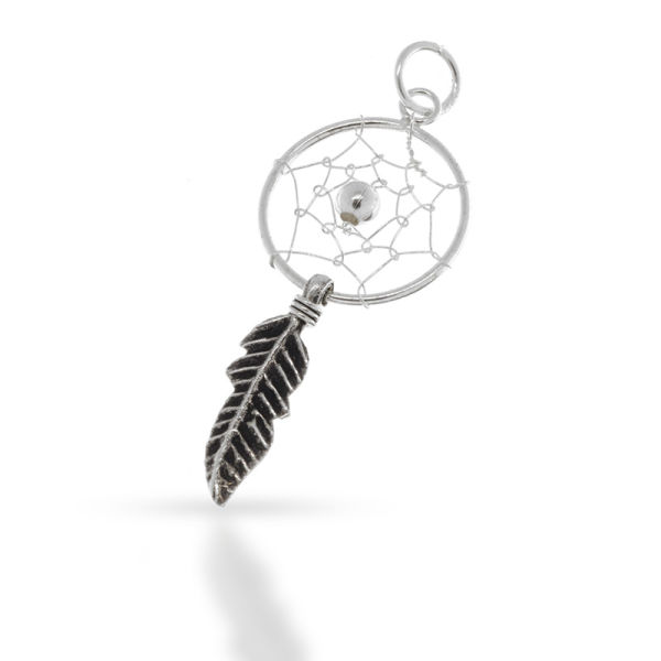 925 Sterling Silberanhänger - Traumfänger mit Silberner Kugel