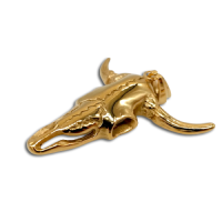 Edelstahlanhänger - Tierschädel PVD-Gold