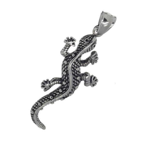 Stainless steel pendant - gecko steel