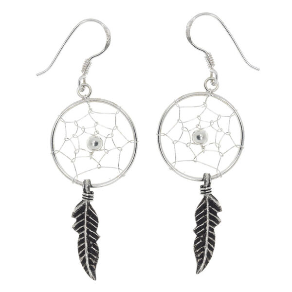 Silver earrings “Dreamcatcher” 14mm