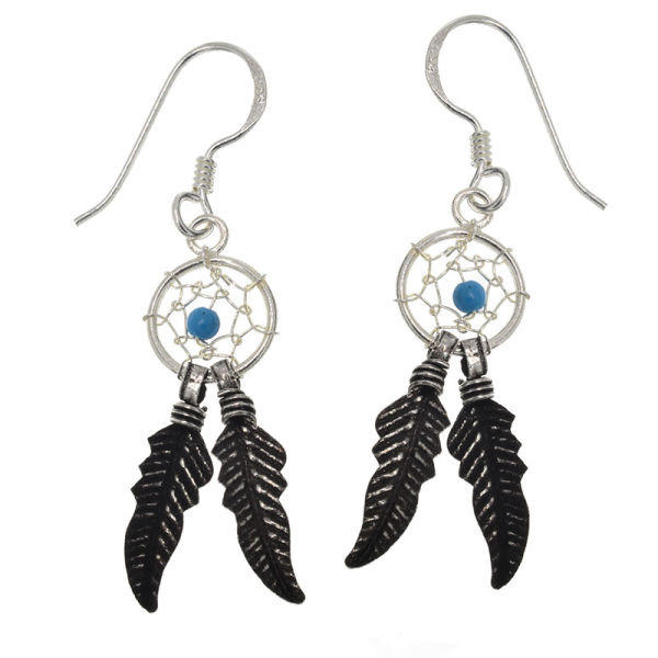 Earrings 925 Sterling Silver- Dreamcatcher - 12mm