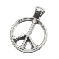 Stainless Steel Pendant - Peace Sign with Star