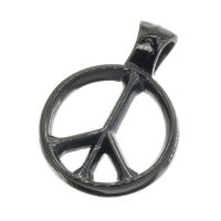 Stainless Steel Pendant - Peace Sign with Star