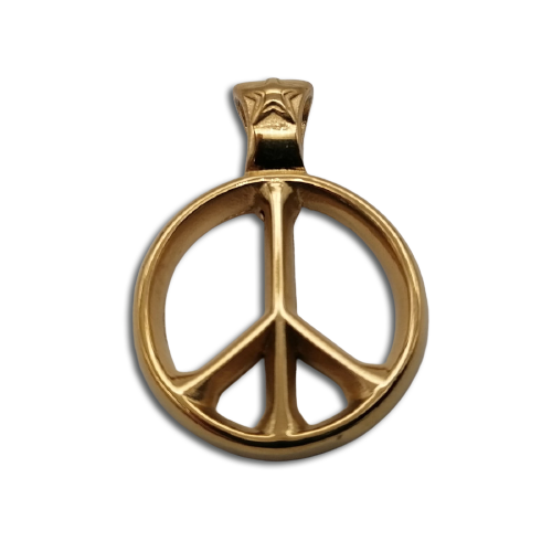Edelstahlanhänger - Peace Gold