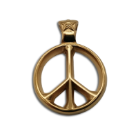 Edelstahlanhänger - Peace Gold