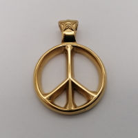 Edelstahlanhänger - Peace Gold