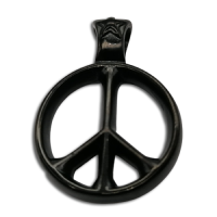 Edelstahlanhänger - Peace Schwarz