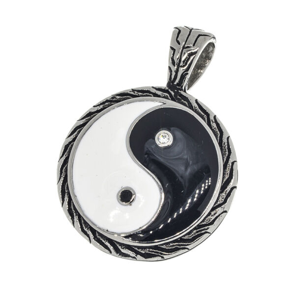 Edelstahlanhänger - Yin und Yang