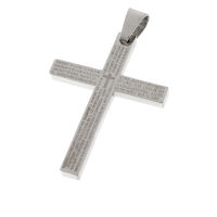 Edelstahlanhänger - Kreuz mit "Vater...