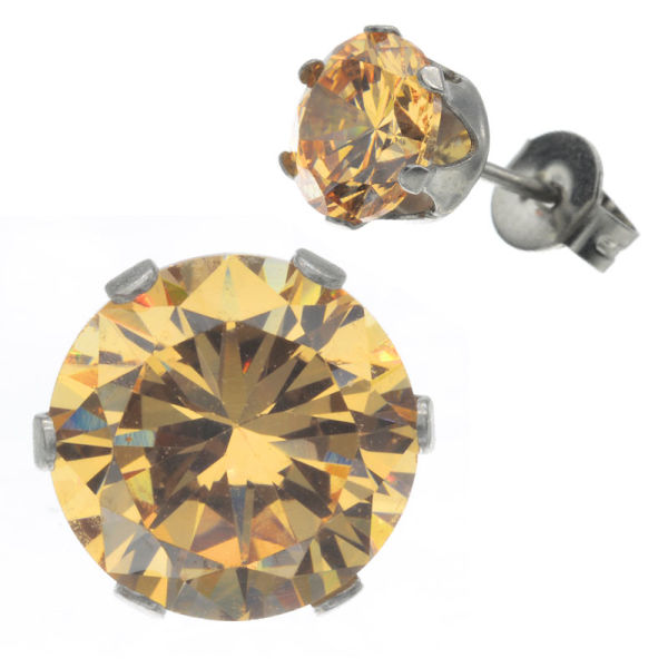 Stainless steel stud earrings with CZ in many variations