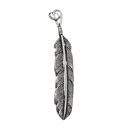 925 Sterling Silberanhänger - Feder 12mm