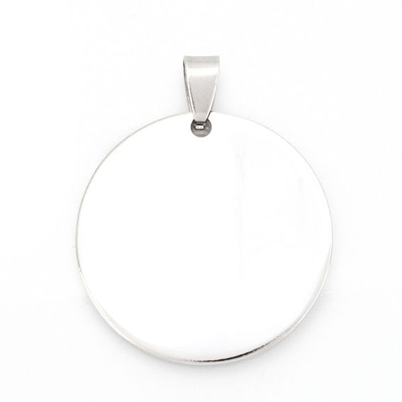 Stainless Steel Pendant- Round Engraving Plate