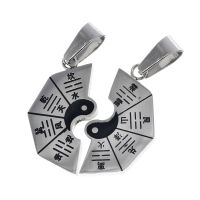Stainless steel partner pendant - Ying and Yang