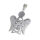 Stainless Steel Pendant – Angel with Floral Cut-Outs