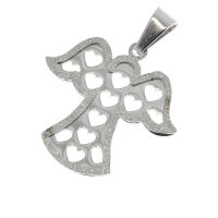 Stainless Steel Pendant – Angel with Heart Cut-Outs