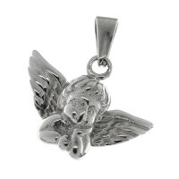 Stainless Steel Pendant – Cherub Head with...