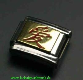 Charms - Chinesische Zeichen "Liebe" Gold/Rot
